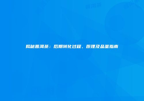 揭秘普洱茶：后期转化过程、原理及品鉴指南