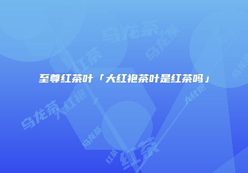 至尊红茶叶「大红袍茶叶是红茶吗」