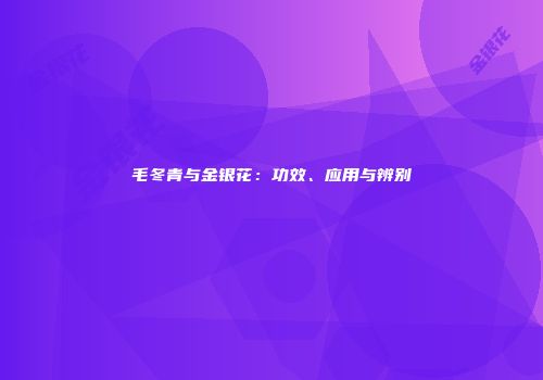 毛冬青与金银花：功效、应用与辨别