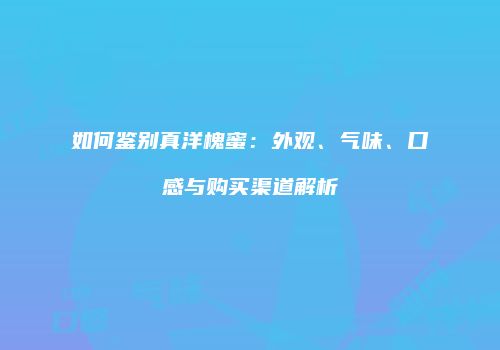 如何鉴别真洋槐蜜：外观、气味、口感与购买渠道解析