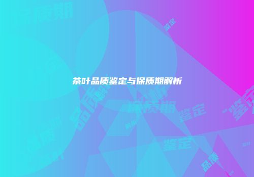 茶叶品质鉴定与保质期解析