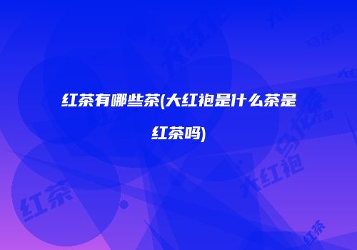 红茶有哪些茶(大红袍是什么茶是红茶吗)
