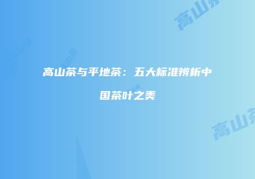 高山茶与平地茶：五大标准辨析中国茶叶之美