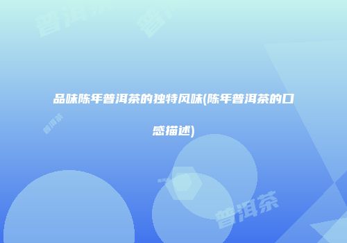 品味陈年普洱茶的独特风味(陈年普洱茶的口感描述)