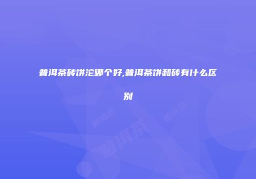 普洱茶砖饼沱哪个好,普洱茶饼和砖有什么区别