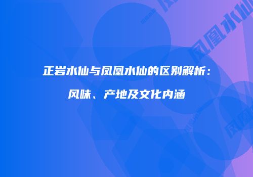 正岩水仙与凤凰水仙的区别解析：风味、产地及文化内涵