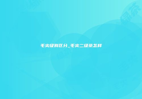 毛尖级别区分_毛尖二级茶怎样