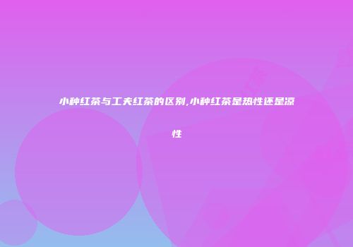 小种红茶与工夫红茶的区别,小种红茶是热性还是凉性