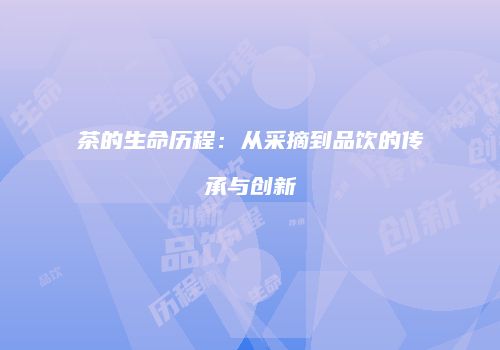 茶的生命历程：从采摘到品饮的传承与创新