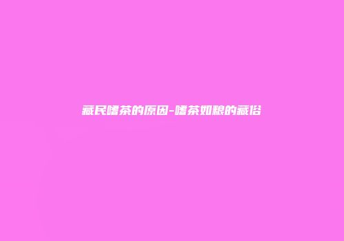 藏民嗜茶的原因-嗜茶如粮的藏俗