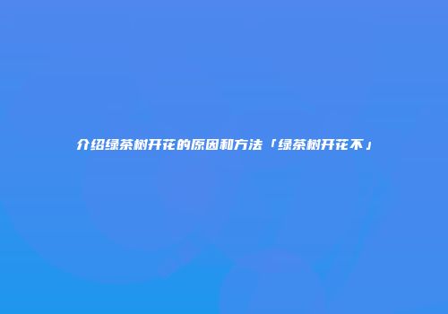 介绍绿茶树开花的原因和方法「绿茶树开花不」