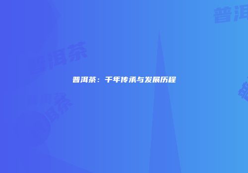 普洱茶：千年传承与发展历程