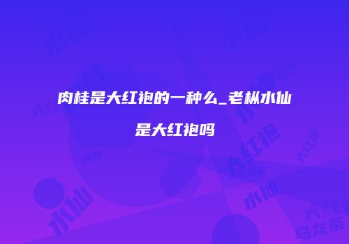 肉桂是大红袍的一种么_老枞水仙是大红袍吗