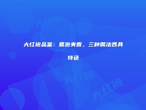 大红袍品鉴：煮泡夹香，三种喝法各具特色