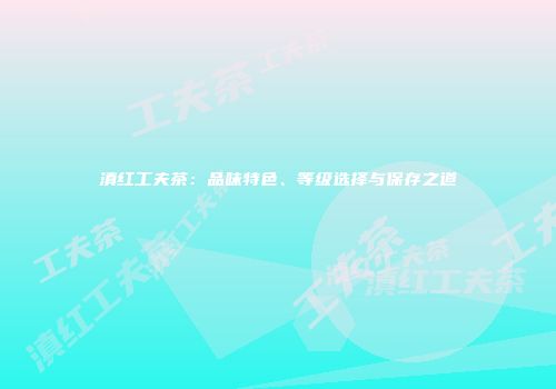 滇红工夫茶：品味特色、等级选择与保存之道