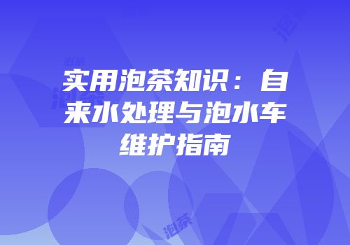 实用泡茶知识：自来水处理与泡水车维护指南