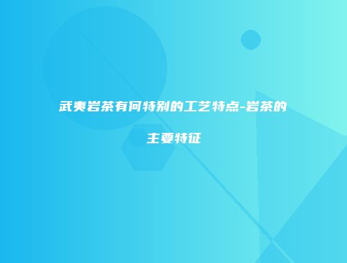 武夷岩茶有何特别的工艺特点-岩茶的主要特征