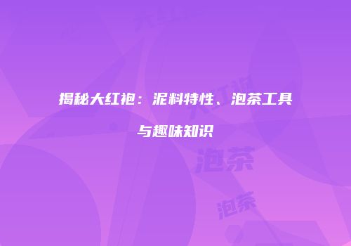 揭秘大红袍：泥料特性、泡茶工具与趣味知识