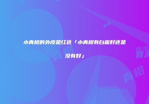 小青柑的外皮是红色「小青柑有白霜好还是没有好」