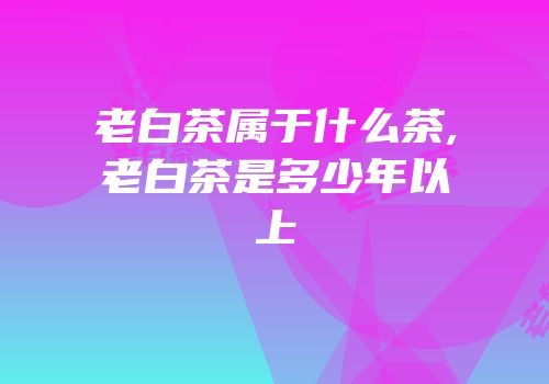 老白茶属于什么茶,老白茶是多少年以上