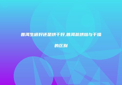普洱生晒好还是烘干好,普洱茶烘焙与干燥的区别