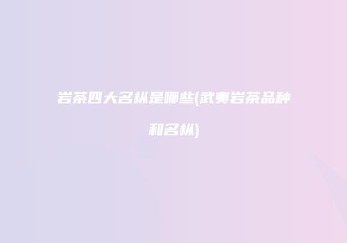 岩茶四大名枞是哪些(武夷岩茶品种和名枞)