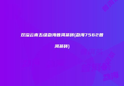 双溢云南五级勐海普洱茶砖(勐海7562普洱茶砖)