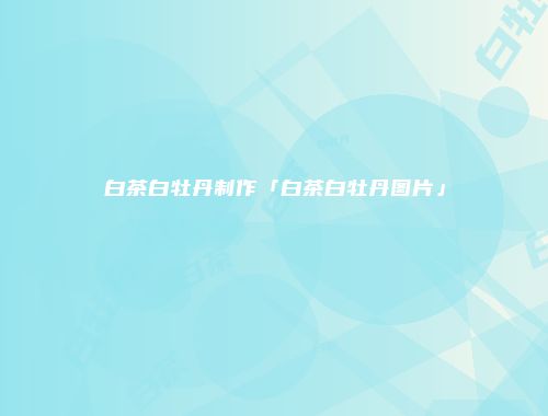 白茶白牡丹制作「白茶白牡丹图片」