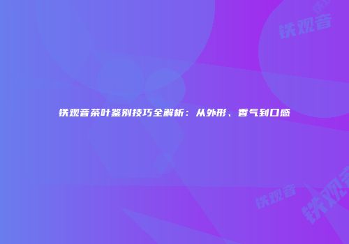 铁观音茶叶鉴别技巧全解析：从外形、香气到口感