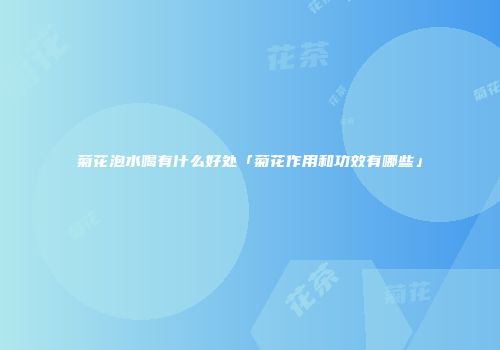 菊花泡水喝有什么好处「菊花作用和功效有哪些」
