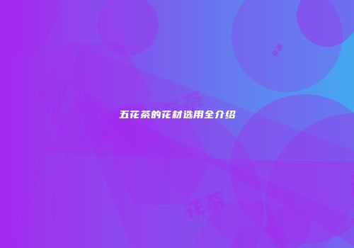 五花茶的花材选用全介绍