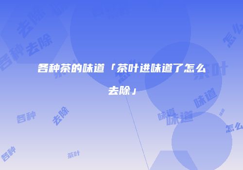 各种茶的味道「茶叶进味道了怎么去除」