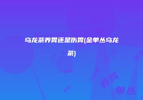 乌龙茶养胃还是伤胃(金单丛乌龙茶)