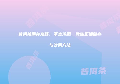 普洱茶保存攻略：不宜冷藏，教你正确储存与饮用方法