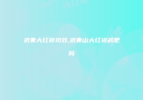 武夷大红袍功效,武夷山大红袍减肥吗