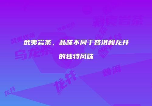 武夷岩茶，品味不同于普洱和龙井的独特风味