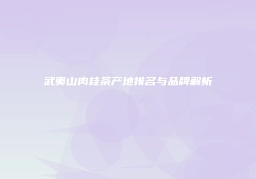 武夷山肉桂茶产地排名与品牌解析
