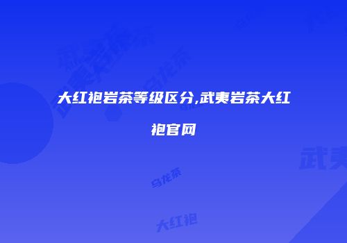 大红袍岩茶等级区分,武夷岩茶大红袍官网