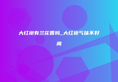 大红袍有兰花香吗_大红袍气味不好闻