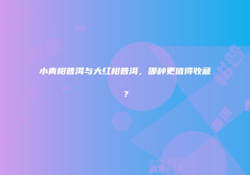 小青柑普洱与大红柑普洱，哪种更值得收藏？