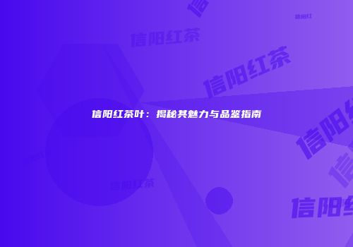 信阳红茶叶：揭秘其魅力与品鉴指南