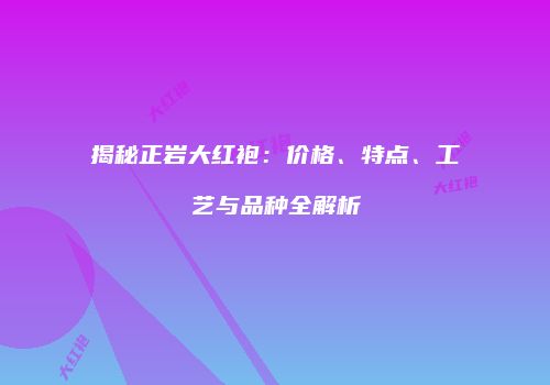 揭秘正岩大红袍：价格、特点、工艺与品种全解析