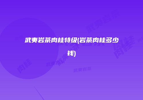 武夷岩茶肉桂特级(岩茶肉桂多少钱)