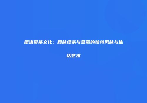 摩洛哥茶文化：甜味绿茶与豆蔻的独特风味与生活艺术
