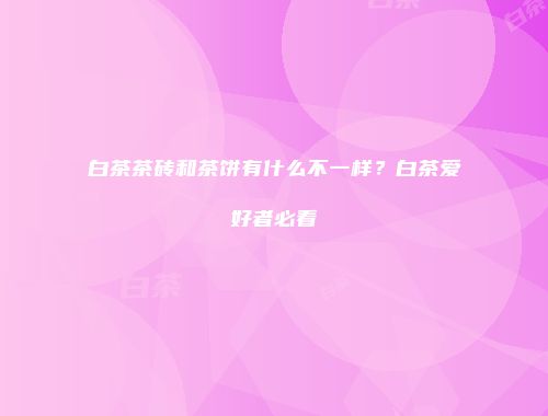白茶茶砖和茶饼有什么不一样？白茶爱好者必看