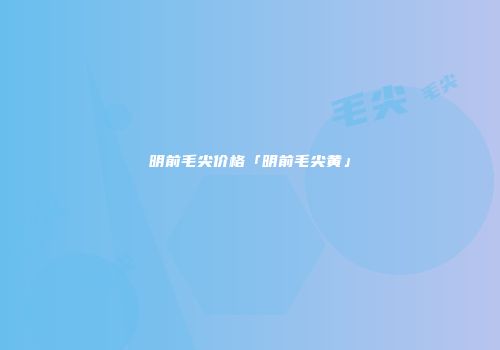 明前毛尖价格「明前毛尖黄」