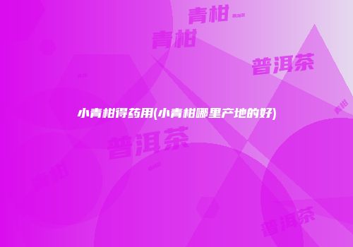 小青柑得药用(小青柑哪里产地的好)
