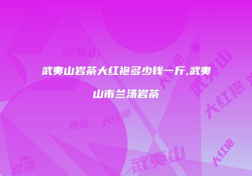 武夷山岩茶大红袍多少钱一斤,武夷山市兰汤岩茶