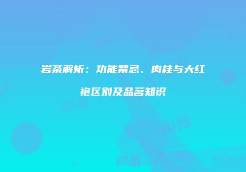 岩茶解析：功能禁忌、肉桂与大红袍区别及品茗知识