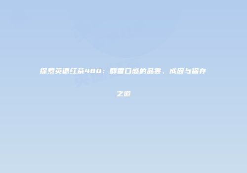 探索英德红茶480：醇香口感的品尝、成因与保存之道